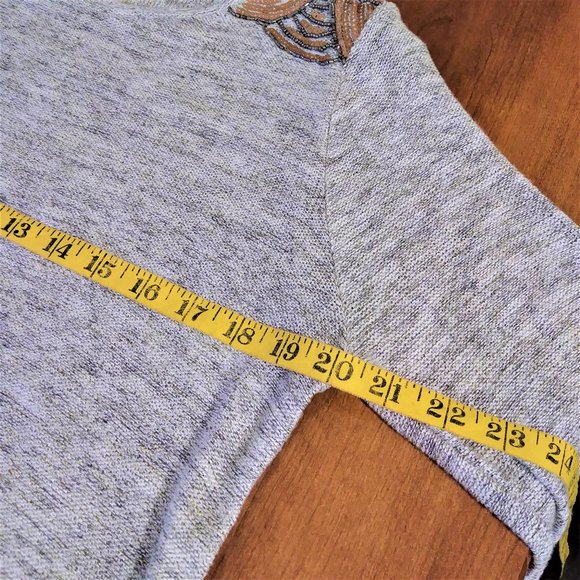 NINE WEST SWEATER KNIT SEQUINED TOP LONG SLEEVED - Picture 8 of 9